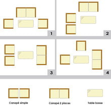 Load image into Gallery viewer, Salon de Jardin 4 PCS Mobilier de Terrasse en Rotin PE pour Véranda Patio Terrasse Piscine Marron et Gris