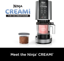 Load image into Gallery viewer, Ninja NC301 CREAMi Ice Cream Maker, for Gelato, Mix-ins, Milkshakes, Sorbet, Smoothie Bowls &amp; More, 7 One-Touch Programs, with (2) Pint Containers &amp; Lids, Compact Size, Perfect for Kids, Silver