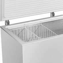 Load image into Gallery viewer, METRO Professional Congélateur bahut GHF2700S, acier, 188 x 73.5 x 94.5 cm, 700 L, 125 W, 3 paniers, éclairage LED, avec serrure, blanc/gris