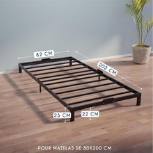 Load image into Gallery viewer, Dreamzie Cadre de Lit 160x200 avec Sommier - Sommier 160x200 avec Pieds - Hauteur de 35 cm - Structure Solide, Assemblage Facile et Espace de Rangement