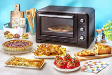 Load image into Gallery viewer, Moulinex Oven, 33 L, Rotating heat, Advanced convection, 6 cooking modes, Thermostat adjustable up to 240°C, Timer 120 min, Reversible grill, Silicone oven mitts, Optimo Black OX464811
