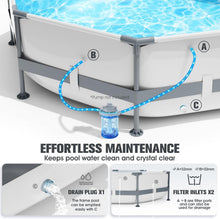 Load image into Gallery viewer, LanBlu Piscine Tubulaire Ronde 300 x 300 x 76cm, Piscine Hors Sol Ronde avec Matériau Anti-Crevaison, Grande Piscines Steel Frame Adulte Vidange Rapide, Piscines Tubulaire Jardin pour Toute la Famille
