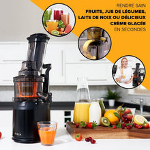 Load image into Gallery viewer, Slow Chewing, Slow Juicer, Fresh and Healthy Juice, Sorbet, Ice Cream, Mouth 75 mm, BPA Free, 240 Watts, Cold Pressure, Stainless Steel Black Fridja f1900