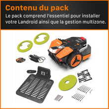 Load image into Gallery viewer, WORX LANDROID Vision WR206E.1, Robot Tondeuse sans Fil périphérique 600 m² Surf.Max 700 m², Installation en 30 Min, Caméra 4K + IA Adaptative, évite Tous Les Obstacles, Coupe des Bordures, Multizone