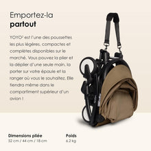 Load image into Gallery viewer, Poussette BABYZEN YOYO2 6+ (Cadre noir + pack couleur Aqua) - Comprend un harnais, un dossier, des arceaux de capote, une bandoulière, un coussin d’assise, et une capote assortie