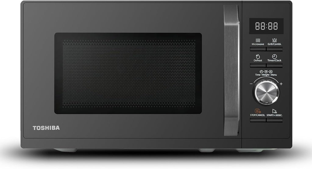 Toshiba Micro-ondes 20L MW2-MM20P(BK), Micro-ondes sur Pied, 800W, 5 Niveaux de Puissance, avec Décongélation Facile, éclairage LED à l'intérieur, Noir