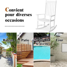 Load image into Gallery viewer, Fauteuil  Bascule en Bois d'Acacia Chaise Berante pour Jardin Pelouse Balcon Blanc -