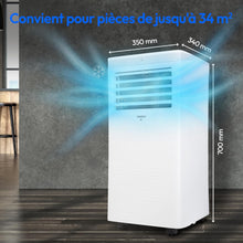 Load image into Gallery viewer, MEDION Smart Climatiseur Mobile P1002 (10000 BTU, 3-en-1, Refroidir, Déshumidification, Ventilation, jusqu'à 34m², kit de joint de fenêtre, mode sommeil, contrôle Wifi, Télécommande, Écran, MD 37733)