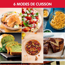 Load image into Gallery viewer, Moulinex Four électrique 39 L, 7 modes de cuisson, Chaleur tournante, Thermostat réglable jusqu’à 240° C, Tournebroche, Minuteur 120 min, Grille réversible, Optimo noir OX485810