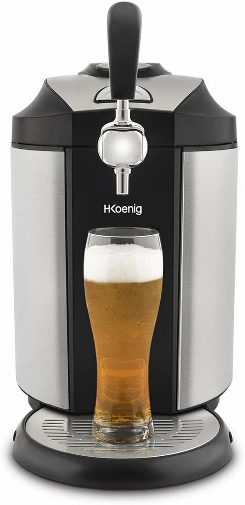 H.Koenig Tireuse à Bière compatible tous Fûts Universels Pressurisés de 5L Inox BW1778, Machine, Pompe, Pression domestique, Professionnelle, Universelle, Refroidissement intégré 4°C