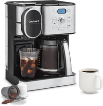 Load image into Gallery viewer, Cuisinart Cafetière, carafe en verre de 12 tasses, cafetière automatique chaude et glacée, machine à café à serveur unique, acier inoxydable noir, SS-16BKS