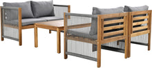 Load image into Gallery viewer, Zepneiy Salon de Jardin, Salon de Jardin 4 Personnes, avec canapé, Table Basse et Coussins, Housse en Tissu déhoussable et Lavable, Noir (Coussins d'assise Inclus)