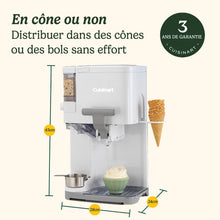 Load image into Gallery viewer, Cuisinart Sorbetière | machine à crème glacée, yaourt glacé, gelato, sorbet, sans produits laitiers | Distributeur de garniture | facile à utiliser | 1.42L fait 6 portions | Prêt en 20mins | ICE48U