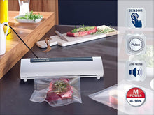 Load image into Gallery viewer, Leifheit Machine de mise sous vide alimentaire Vacu Power 500, appareil pour emballage sous vide + 10 sacs sous vide alimentaire (20 x 30 cm)