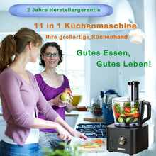 Load image into Gallery viewer, TopStrong Multifunctional Food Processor, 1100 W Multifunctional Food Processor, 11 in 1 Food Processor Included Chopper, Kneader Hook, Blender, Citrus Press and Coffee Grinder, 3.2L Bowl and 1.5L