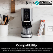 Load image into Gallery viewer, Ninja NC301 CREAMi Ice Cream Maker, for Gelato, Mix-ins, Milkshakes, Sorbet, Smoothie Bowls &amp; More, 7 One-Touch Programs, with (2) Pint Containers &amp; Lids, Compact Size, Perfect for Kids, Silver