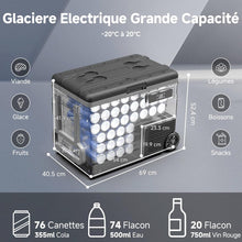 Load image into Gallery viewer, AAOBOSI 45L Glacière à Compresseur, Glaciere Électrique -20℃ à 20℃, Frigo Camion APP&amp;Bouton Contrôle, 12/24V DC et 100-240V AC Glaciere Camping Pour Voiture, Camion, Bateau et Prise De Courant