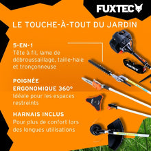 Load image into Gallery viewer, Fuxtec Débroussailleuse Thermique Multifonction 5 en 1 Multitool FX-MT152E - Easy Starter 3CV 52 cm³, Moteur 2 Temps, Élagueuse Taille Haie Coupe Bordure Avec Fil ou Lame 1 Mètre Rallonge
