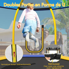 Load image into Gallery viewer, Trampoline Extérieur Ø 223cm avec Toboggan&amp;Echelle avec Filet de Sécurité 2 Portes en U Charge 270kg pour 2-3 Enfants de 3 Ans+ Bleu/Vert