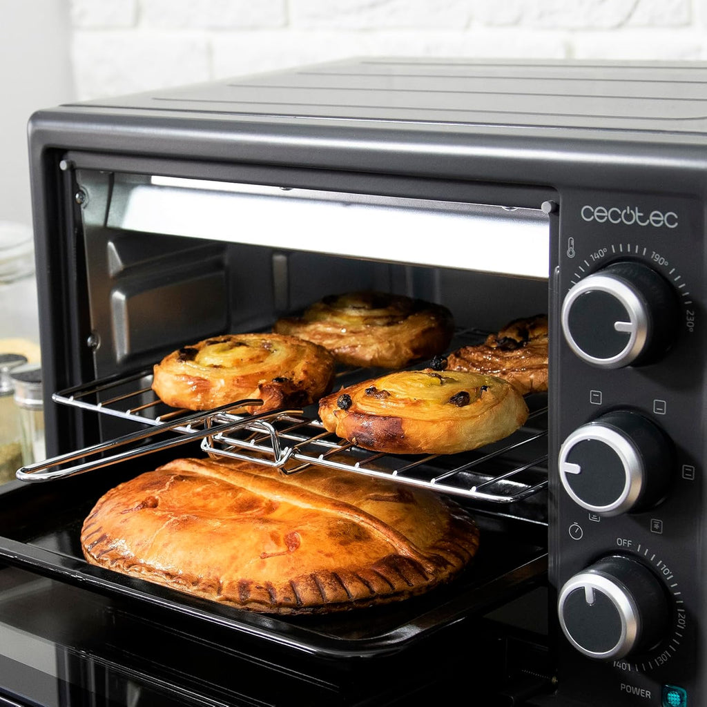 Cecotec Bake&Toast 4600 Black Gyro Countertop Oven, 46 L, 2000 W, 12 Combinable Heating Functions, Includes Rotating Spindle, Crumb Catcher Tray.