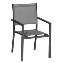 Load image into Gallery viewer, Lot de 8 chaises en aluminium anthracite - textilène gris Happy Garden