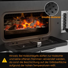 Load image into Gallery viewer, Barbecue Charbon de Bois XL, Chariot à Barbecue, Grill XL à Charbon avec Couvercle, Roues et Thermomètre, Réglable en Hauteur, Grand Barbecue au Charbon de Bois, pour Camping et Jardin, Noir