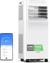 Load image into Gallery viewer, COMFEE' Climatiseur Mobile 9000 BTU/h 2,6kW, 3-EN-1 Refroidisseur Déshumidificateur Ventilateur, Fonction Follow me, Minuterie, Mode nuit, Pour salon et maison de 33㎡/88m³, MPPH-09CRN7, R290