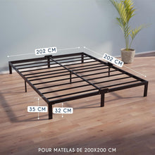 Load image into Gallery viewer, Dreamzie Cadre de Lit 160x200 avec Sommier - Sommier 160x200 avec Pieds - Hauteur de 35 cm - Structure Solide, Assemblage Facile et Espace de Rangement