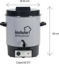 Load image into Gallery viewer, Kochstar K99104035 Electric Sterilizer with Thermostat and Tap 27 Litres 50 x 46.5 x 37 cm Grey