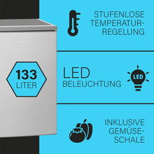 Load image into Gallery viewer, Bomann Réfrigérateur 133L blanc VS2195-1-blanc, Capacité nette : 133 litres, Éclairage intérieur à DEL, Contrôle de la température en continu, 3 clayettes en verre