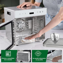 Load image into Gallery viewer, Kwasyo Food Dehydrator Stainless Steel 8 Trays Temperature Regulator 30-90°C 24H Timer Function BPA Free Dehydrator for Fruit, Meat, Vegetables