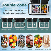 Load image into Gallery viewer, Glacire lectrique Portable Double Zone 40L Rfrigrateur de Voiture 12 V  Compresseur -20鈩兟爚聽20鈩12/24V CC et 100-240V CA Noir -