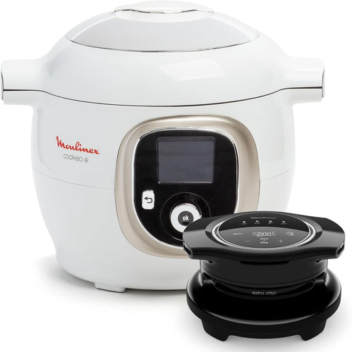 Moulinex, Cookeo Multicuiseur intelligent 6L, 150 recettes intégrées, Cuisson sans surveillance, Ecran intuitif, Guide de cuisson, Application MyMoulinex, 1600W, Blanc, 15 ans réparabilité