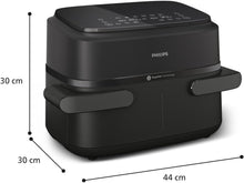 Load image into Gallery viewer, Philips Air Fryer 3000 Series Double Basket - Healthy, Fast and Versatile Cooking, 9 Litre Capacity, Touch Screen, Two Drawer Design (NA350/00)