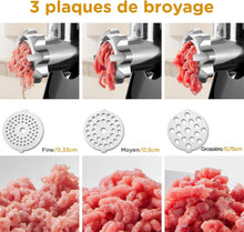 Load image into Gallery viewer, AOBOSI 4-in-1 Meat Grinder Electric Meat Grinder with 4 Stainless Steel Cutting Plates, 1 Kubbe and 3 Sausage Filling Tubes, Motor [3000w Max], Mincer with 2 Blades.
