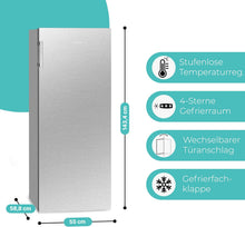 Load image into Gallery viewer, Congélateur 165L blanc Bomann GS7317-1-blanc, Volume net : 165 litres, pose libre, Éclairage intérieur à LED, Température réglable, silencieux, economique Congélateur 4 étoiles