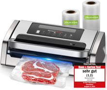 Load image into Gallery viewer, Bonsenkitchen Powerful and Quiet Food Vacuum Sealer with Globefish Technology for Continuous Work, Locked Handle Design, Integrated Cutter, 2 Rolls of Bags Included
