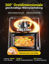 Load image into Gallery viewer, 9L Dual Zone Air Fryer avec Fenêtre de Visualisation, Friteuse sans Huile avec 2 Tiroir, 9-in-1 Programmes de Cuisson, Écran Tactile, Fonction Rendez-vous, Faible en Grasses, Va au Lave-vaisselle