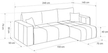 Load image into Gallery viewer, GREKPOL Canapé d'angle Convertible 145x248 à Gauche ou à Droite - Canapé 3 Places Convertible Beige avec Espace de Rangement