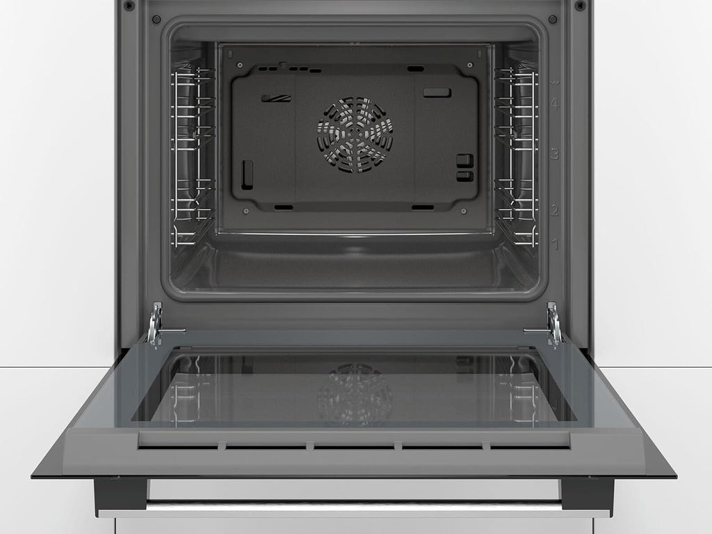 Bosch HBF133BR0 Série 2 - Four encastrable - 60 x 60 cm - Accessoire de nettoyage EcoClean Direct - Cuisson Air chaud 3D sur 3 niveaux en même temps - Écran LED - Chauffage rapide - Sécurité enfant