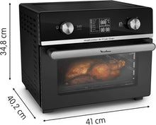 Load image into Gallery viewer, Moulinex Oven, 33 L, Rotating heat, Advanced convection, 6 cooking modes, Thermostat adjustable up to 240°C, Timer 120 min, Reversible grill, Silicone oven mitts, Optimo Black OX464811