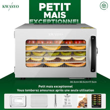 Load image into Gallery viewer, Kwasyo Food Dehydrator, 10 Trays • Desiccator with Timer (24H) • Fruit and Vegetable Dehydrator Adjustable Temperature (30 to 90°C) + 1 x Recipe Book
