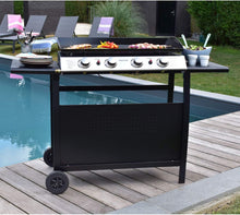 Load image into Gallery viewer, Happy Garden Plancha au gaz Valencia - 4 brûleurs 10kW + Chariot