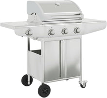 Load image into Gallery viewer, Furniture Select-Barbecue à gaz avec 4 brûleurs en acier inoxydable Argenté
