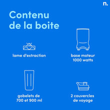 Load image into Gallery viewer, Nutribullet Pro 1200, Blender électrique, Broyeur, Smoothie Blender, Blender multifonctions, puissance 1200w, verres 700ml et 900ml, noir, NB120MB