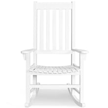 Load image into Gallery viewer, Fauteuil  Bascule en Bois d'Acacia Chaise Berante pour Jardin Pelouse Balcon Blanc -