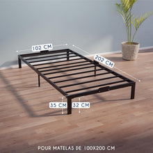 Load image into Gallery viewer, Dreamzie Cadre de Lit 160x200 avec Sommier - Sommier 160x200 avec Pieds - Hauteur de 35 cm - Structure Solide, Assemblage Facile et Espace de Rangement