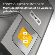 Load image into Gallery viewer, Kenwood Titanium Chef Patissier XL KWL90.034SI, Robot Patissier Balance Intégrée, Batteur K, Pétrin, Fouet, Batteur Souple, Deux Bols, Couvercle Anti-Projections, 1400W, Acier, Argent