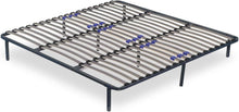 Load image into Gallery viewer, SAMPUR - Essential bed base 140 x 200 cm | Durable and comfortable | Feet included | Adjustable slats | Epoxy lacquered metal frame | Quick and easy assembly