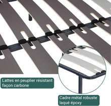 Load image into Gallery viewer, SAMPUR - Morpholattes bed base | 90 x 190 cm | 7 legs included | Grey | 25 cm high | epoxy lacquered metal frame | Extra wide slats | 5 support zones